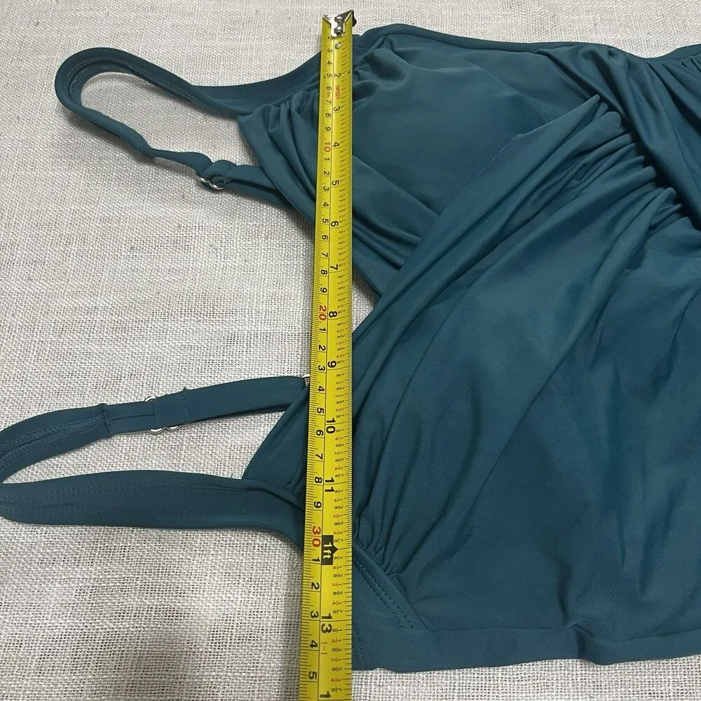 Miraclesuit One Piece Swimsuit 10 Teal Crossover Tummy Control Slimming Beach